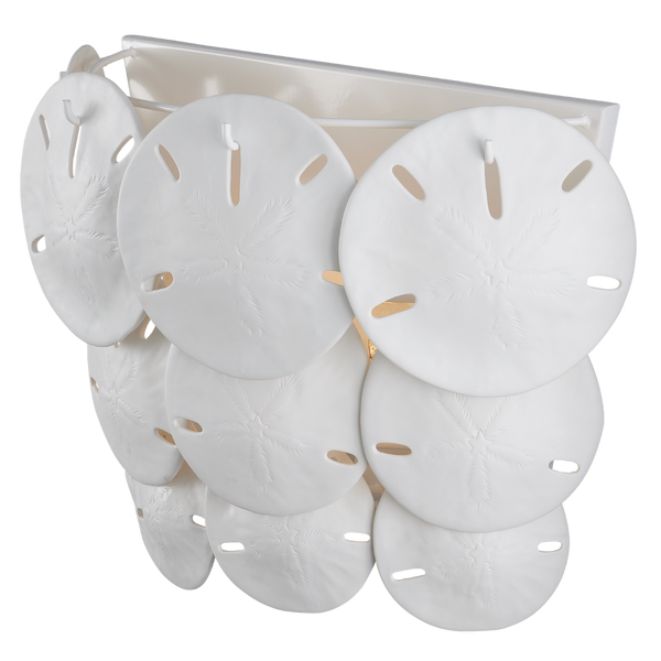Tulum Coastal White Wall Sconce by Marjorie Skouras - Elegant Bone China Design for Ocean Views