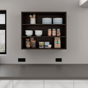 English Elm Natural Oak Wall Mounted Open Shelf Cabinet for Modern Kitchen or Pantry Storage B062P483757