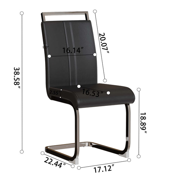 English Elm 63" Mid-Century Modern Brown Mdf Dining Table With 6 Armless Pu Chairs For Stylish Home & Kitchen W2189S00678