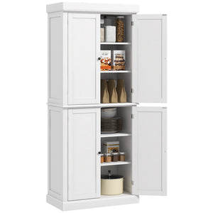 English Elm Homcom 72.5" Freestanding Kitchen Pantry Cabinet With Adjustable Shelves For Stylish Storage Solutions W2225S00057