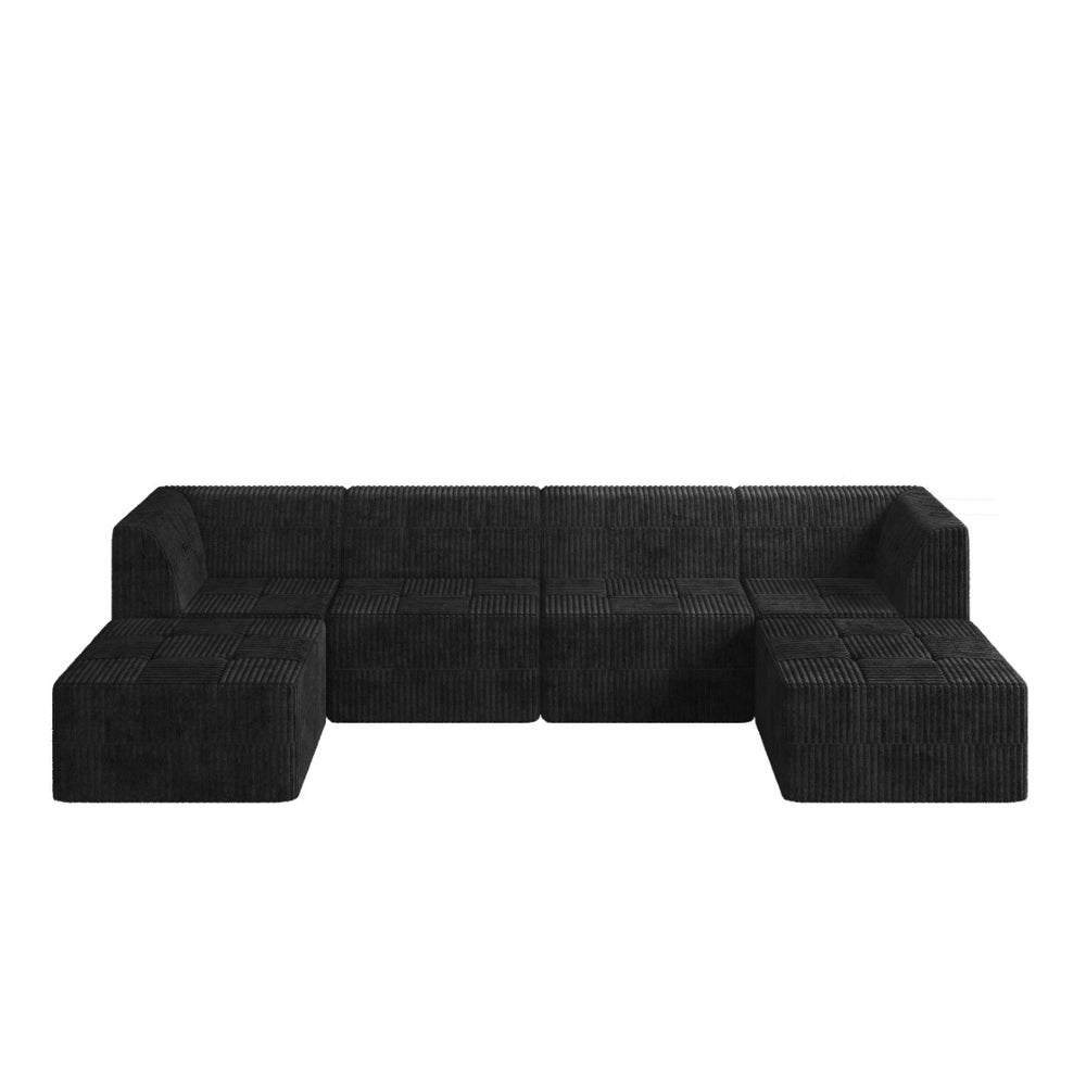 English Elm U Shape Modular Sectional Sofa - Stylish Compressed Design For Comfort & Space-Saving Living Room Use W487S00252-GIGA