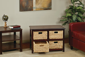 OSP Home Furnishings Seabrook Two-Tier Storage Unit Espresso