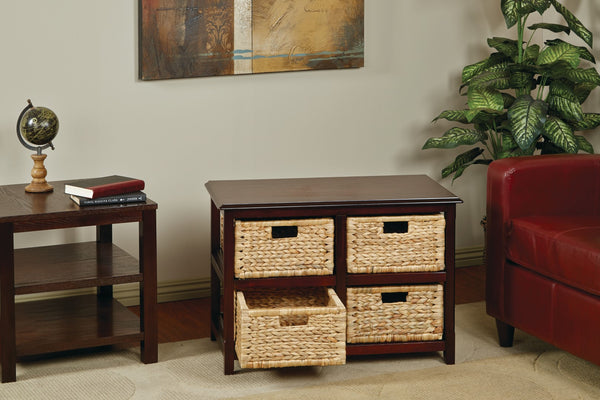 OSP Home Furnishings Seabrook Two-Tier Storage Unit Espresso