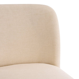 English Elm Lois Rubberwood Counter Stools Set of 2 Beige Upholstered Seats Walnut Frame N775P369557W