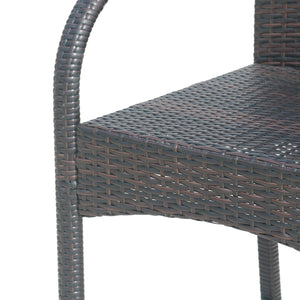 English Elm Christopher Knight Home® - CASCADA Outdoor Wicker Barstools Set of 2 — Durable Powder-Coated Iron Frame, Handcrafted Faux Rattan Lounge Brown 64901.00MBRN
