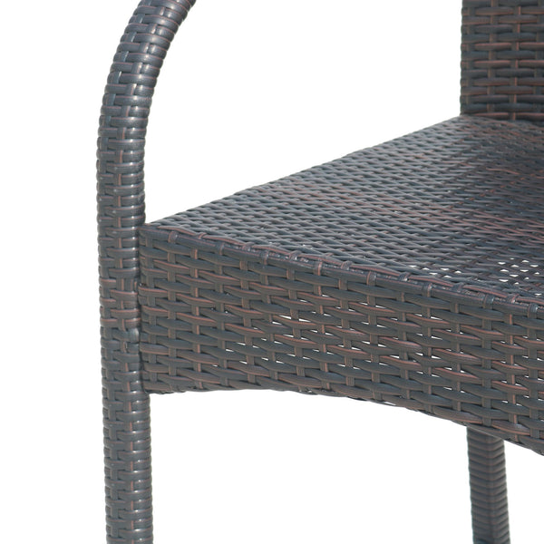 English Elm Christopher Knight Home® - CASCADA Outdoor Wicker Barstools Set of 2 — Durable Powder-Coated Iron Frame, Handcrafted Faux Rattan Lounge Brown 64901.00MBRN