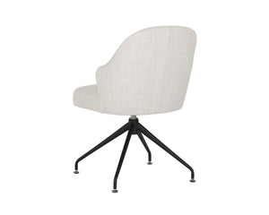 Sunpan Bretta Swivel Dining Chair - Stylish Performance Fabric with Durable Black Iron Base for Modern Spaces Moto Stucco