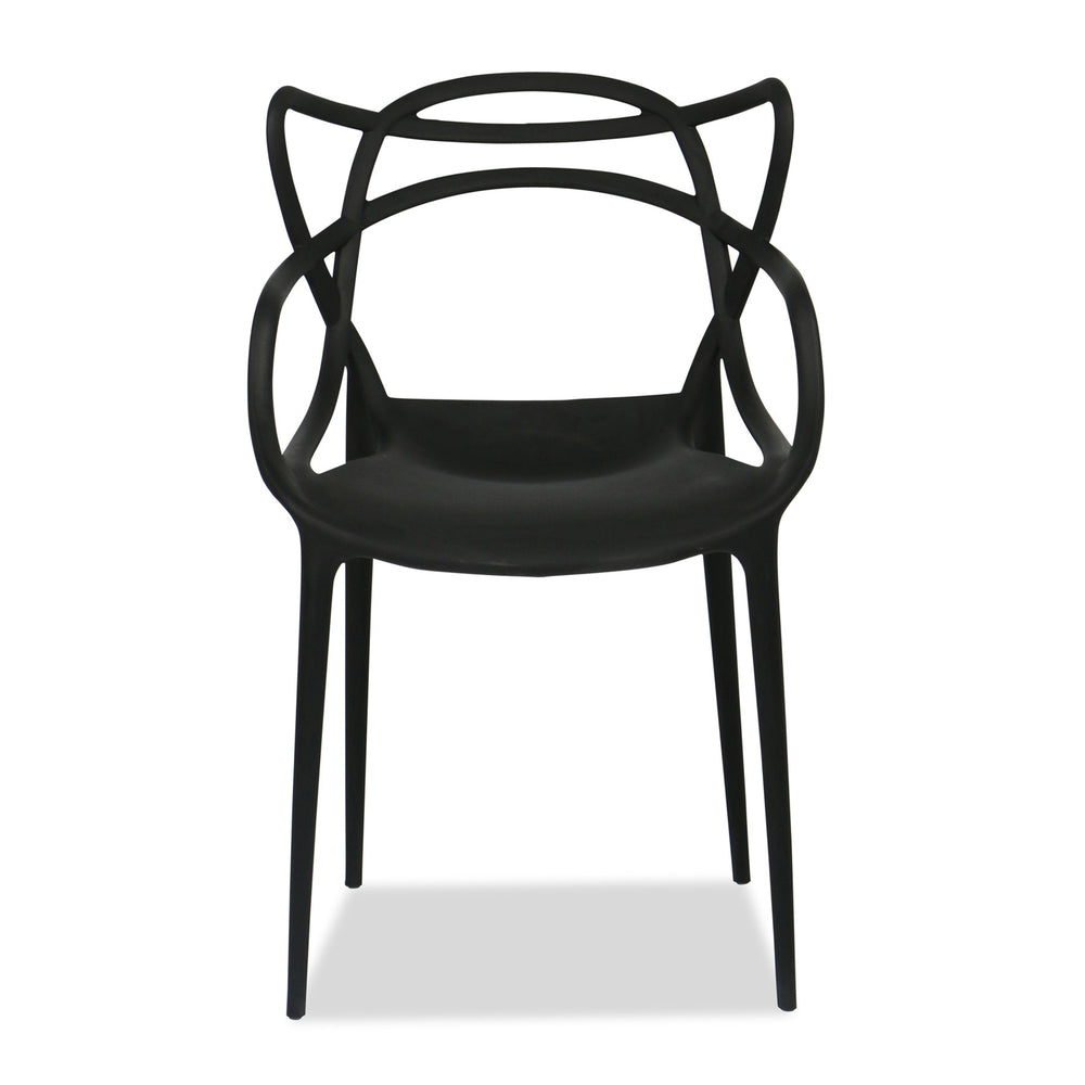 Homeroots 22" Black Heavy Duty Plastic Indoor Outdoor Dining Chair  Polypropylene 519040