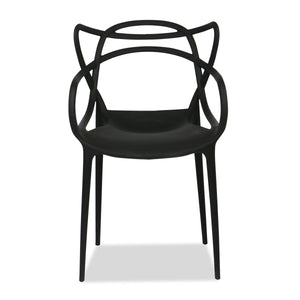 Homeroots 22" Black Heavy Duty Plastic Indoor Outdoor Dining Chair  Polypropylene 519040