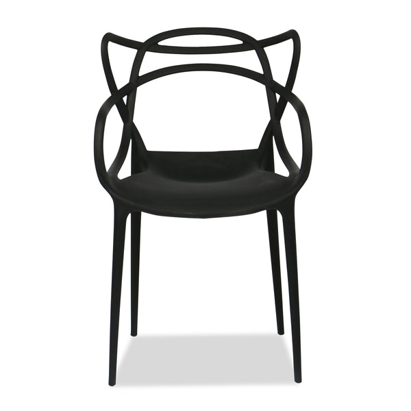 Homeroots 22" Black Heavy Duty Plastic Indoor Outdoor Dining Chair  Polypropylene 519040