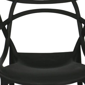 Homeroots 22" Black Heavy Duty Plastic Indoor Outdoor Dining Chair  Polypropylene 519040