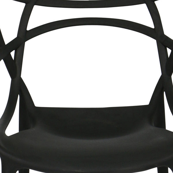 Homeroots 22" Black Heavy Duty Plastic Indoor Outdoor Dining Chair  Polypropylene 519040