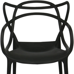 Homeroots 22" Black Heavy Duty Plastic Indoor Outdoor Dining Chair  Polypropylene 519040