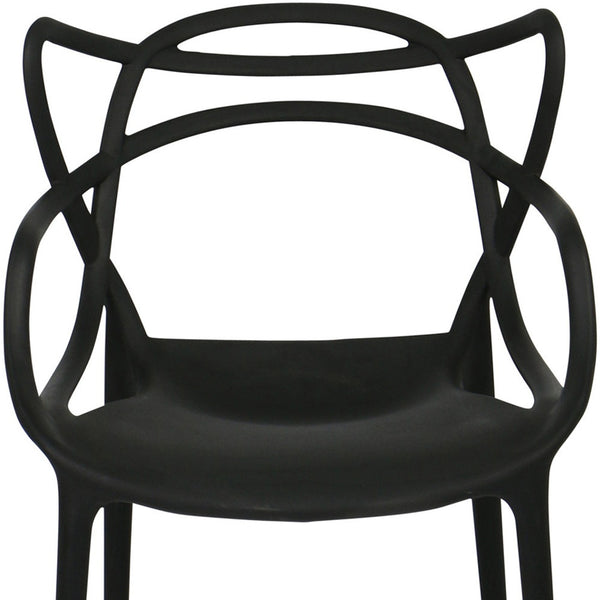 Homeroots 22" Black Heavy Duty Plastic Indoor Outdoor Dining Chair  Polypropylene 519040