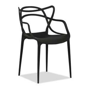 Homeroots 22" Black Heavy Duty Plastic Indoor Outdoor Dining Chair  Polypropylene 519040