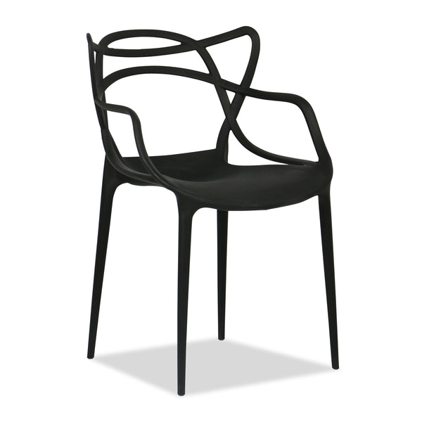 Homeroots 22" Black Heavy Duty Plastic Indoor Outdoor Dining Chair  Polypropylene 519040