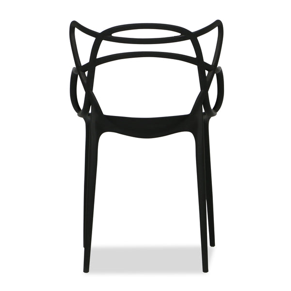 Homeroots 22" Black Heavy Duty Plastic Indoor Outdoor Dining Chair  Polypropylene 519040