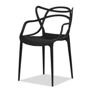 Homeroots 22" Black Heavy Duty Plastic Indoor Outdoor Dining Chair  Polypropylene 519040
