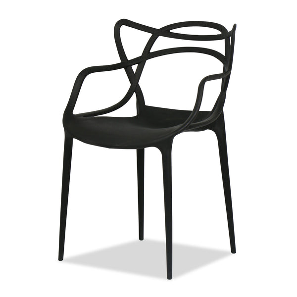Homeroots 22" Black Heavy Duty Plastic Indoor Outdoor Dining Chair  Polypropylene 519040