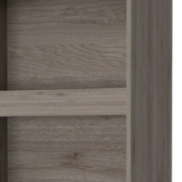 Homeroots 43" Light Gray Computer Desk With Hutch And Bookshelf Set   519042