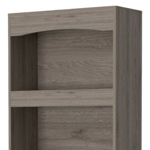 Homeroots 43" Light Gray Computer Desk With Hutch And Bookshelf Set   519042