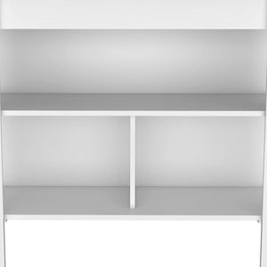 HomeRoots 41" Stylish Dark Brown and White Kitchen Island Set with Storage for Meal Prep and Dining Delight 519044