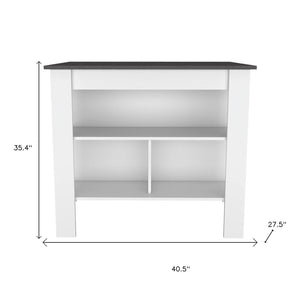 HomeRoots 41" Dark Brown and White Kitchen Island Set – Versatile, Stylish Storage & Seating for Modern Homes 519046