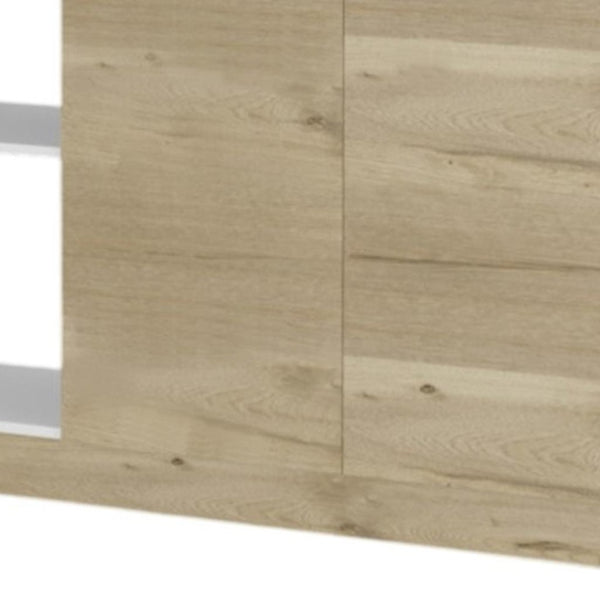 HomeRoots 59" Natural White & Brown Wood Kitchen Island with Storage - Stylish, Versatile, and Durable Design 519054