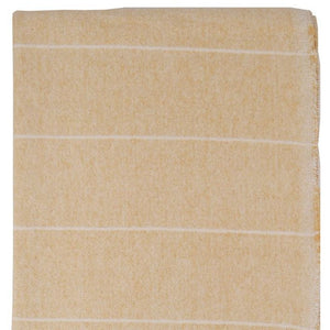 Homeroots 67" X 71" Light Brown Cotton Woven Striped Throw Blanket With Fringe  Cotton 519064