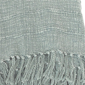 Homeroots 67" X 71" Sage Cotton Woven Throw Blanket With Fringe  Cotton 519065