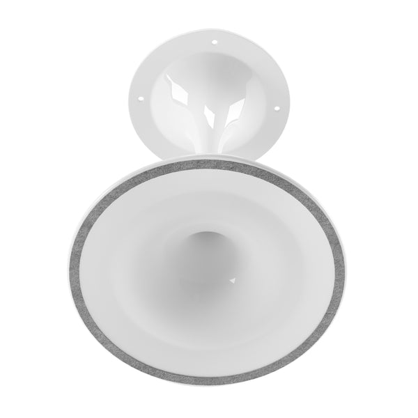 Homeroots 32" White Rounded Fiberglass And Metal Pedestal Base Dining Table   519070