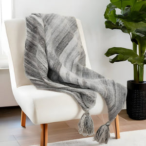 HomeRoots Gray Woven Pet Throw Blanket - Cozy 100% Polyester Comfort for Home & Outdoor Snuggling Needs 519083