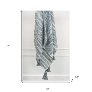 HomeRoots Blue Woven 100% Polyester Pet Throw Blanket – Cozy Abstract Design for Stylish Home & Outdoor Use 519085
