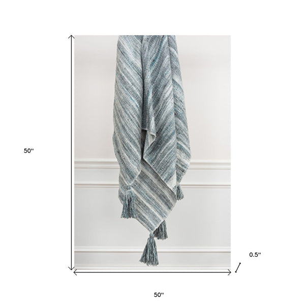 HomeRoots Blue Woven 100% Polyester Pet Throw Blanket – Cozy Abstract Design for Stylish Home & Outdoor Use 519085