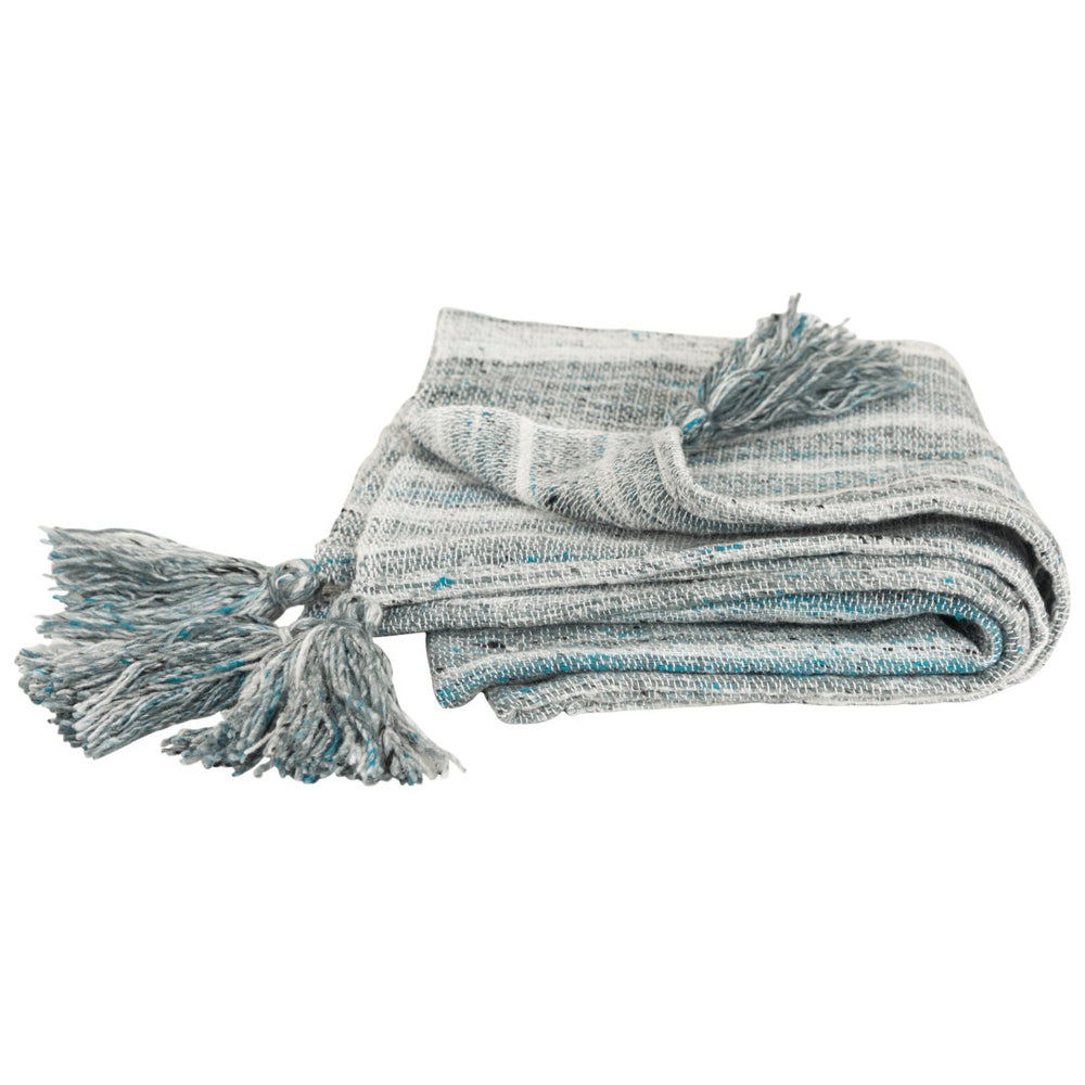 HomeRoots Blue Woven 100% Polyester Pet Throw Blanket – Cozy Abstract Design for Stylish Home & Outdoor Use 519085