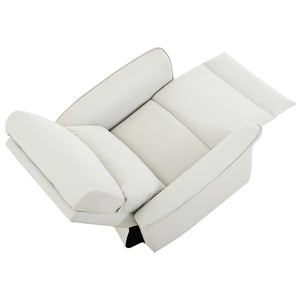 English Elm Manual Rocker Recliner Chair In Soft Pu Leather - Space-Saving Comfort For Nurseries & Living Rooms W1028S00048