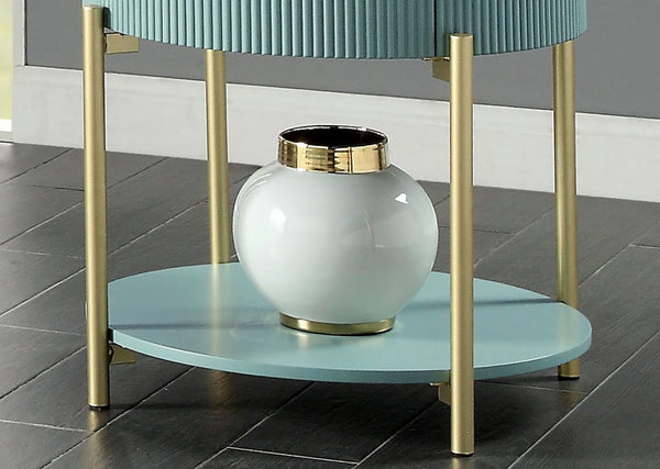 English Elm Glam Art Deco End Table Faux Marble Top Reeded Body Matte Gold Frame Living Room B011P184960