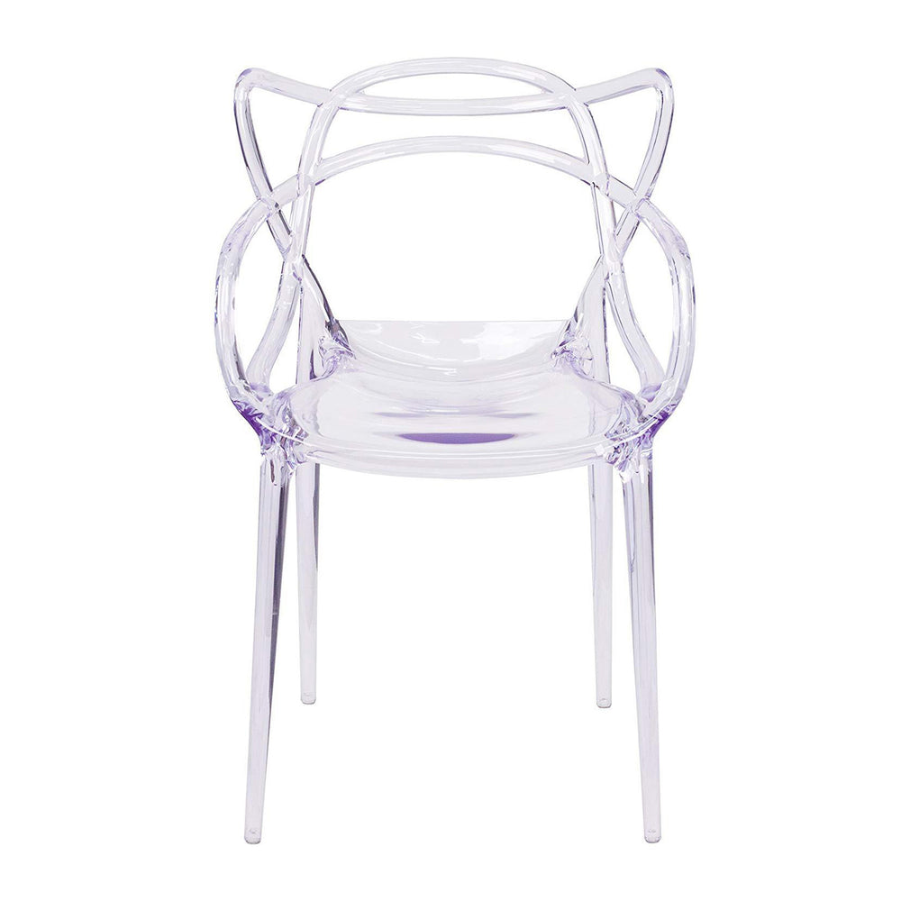 Homeroots Clear Acrylic Open Back Dining Arm Chair  Acrylic 519108