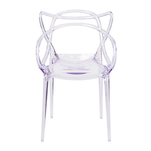 Homeroots Clear Acrylic Open Back Dining Arm Chair  Acrylic 519108
