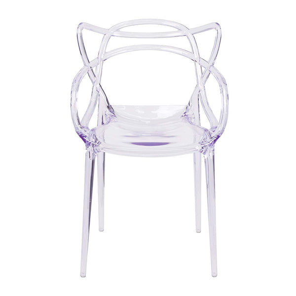 Homeroots Clear Acrylic Open Back Dining Arm Chair  Acrylic 519108