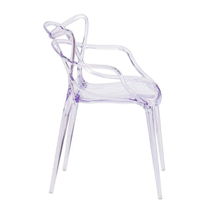 Homeroots Clear Acrylic Open Back Dining Arm Chair  Acrylic 519108