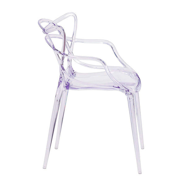 Homeroots Clear Acrylic Open Back Dining Arm Chair  Acrylic 519108