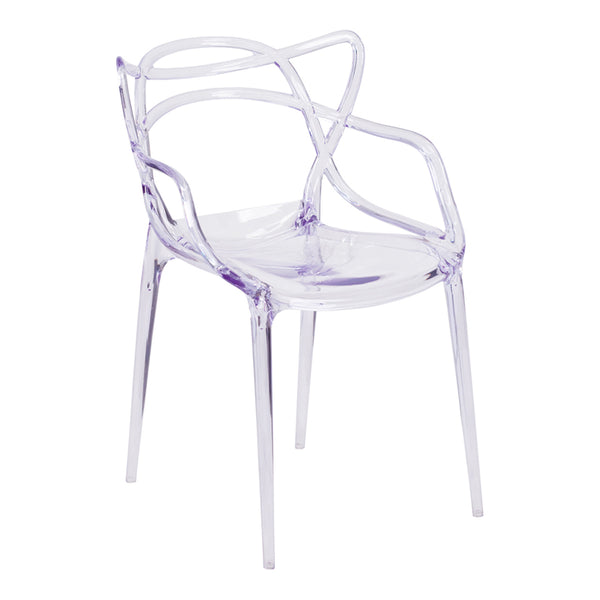 Homeroots Clear Acrylic Open Back Dining Arm Chair  Acrylic 519108
