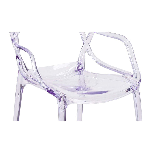 Homeroots Clear Acrylic Open Back Dining Arm Chair  Acrylic 519108
