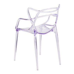 Homeroots Clear Acrylic Open Back Dining Arm Chair  Acrylic 519108