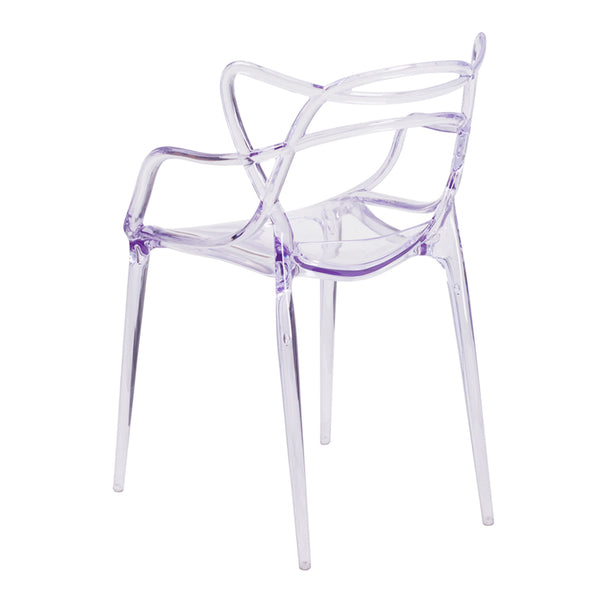Homeroots Clear Acrylic Open Back Dining Arm Chair  Acrylic 519108