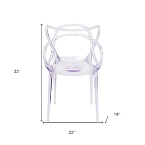 Homeroots Clear Acrylic Open Back Dining Arm Chair  Acrylic 519108