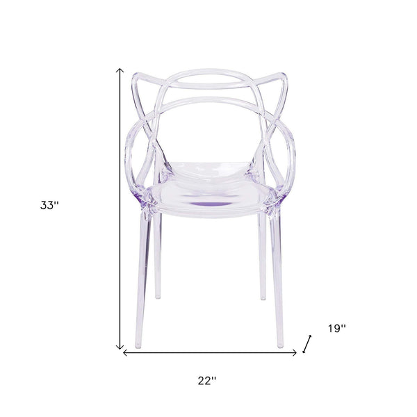 Homeroots Clear Acrylic Open Back Dining Arm Chair  Acrylic 519108
