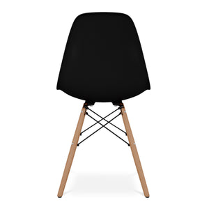 Homeroots Black And Natural Heavy Duty Plastic And Wood Dining Side Chair  Plastic 519109