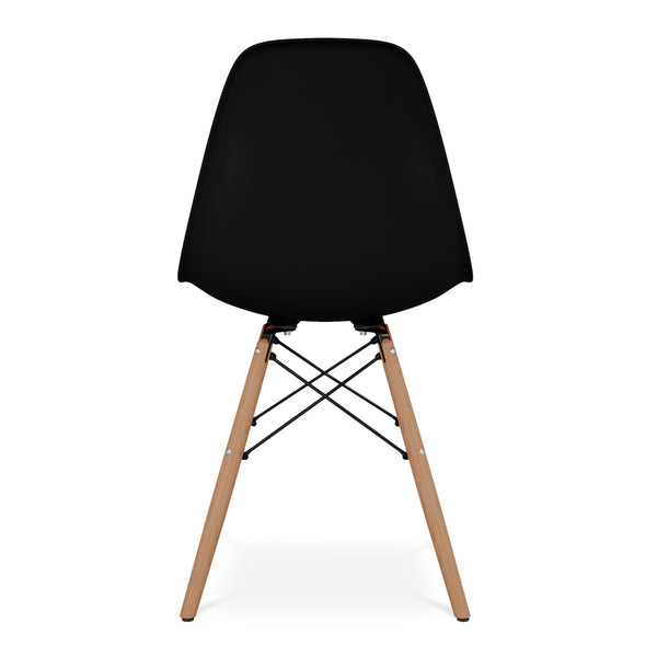 Homeroots Black And Natural Heavy Duty Plastic And Wood Dining Side Chair  Plastic 519109